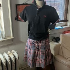 Vintage Pandora Tweed lace Up Mini Skirt